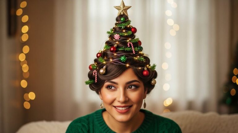 11 Festive Christmas Tree Hairstyles with Accessories Looks