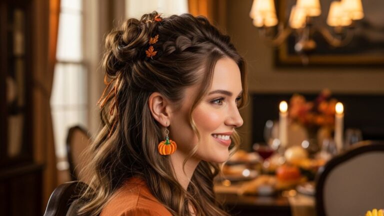 9 Elegant Half Up Half Down Thanksgiving Hairstyles to Try